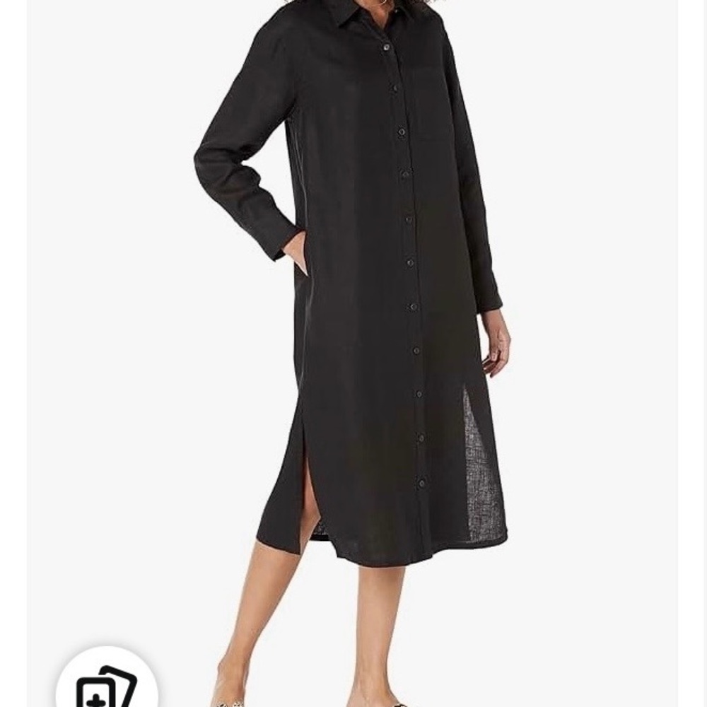 Elegant Black Button-Down Dress